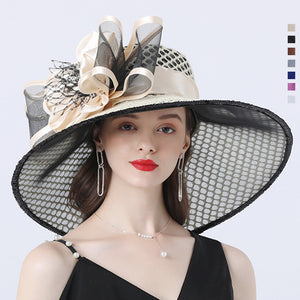 Women's Nets Wide Brim Derby Hat Church Hat