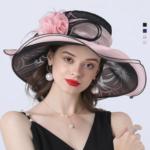 Flower Layered Kenderby Derby Hat For Women