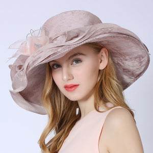 Linen Wide Brim Derby Hat - Itopfox