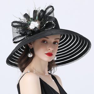 Wide Brim Church Tea Party Hat