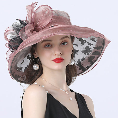 Image of Organza Floral Brim Derby Hat